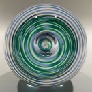Modern High Quality Art Glass Paperweight Shelled Spirals With Control Bubble