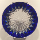 Vintage Baccarat Art Glass Paperweight Multi Faceted Star Cut Cobalt Blue Base