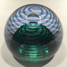 Modern High Quality Art Glass Paperweight Shelled Spirals With Control Bubble