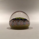 Miniature Strathearn Art Glass Paperweight Concentric Millefiori Yellow Ground