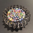 Peter Mcdougall Scalloped Art Glass Paperweight Close Packed Millefiori