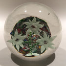 Antique Bohemian Eastern European Art Glass Paperweight Lamp Worked Flower
