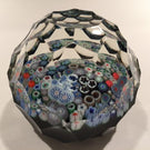 Orient & Flume Art Glass Paperweight Close Packed Millefiori Complex Faceting