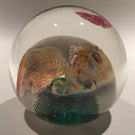 Unusual Josh Simpson Art Glass Paperweight Complex Inhabited Planet