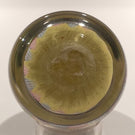 Miniature Strathearn Art Glass Paperweight Concentric Millefiori Yellow Ground