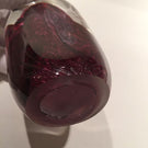 Modern American Signed Studio Art Glass Paperweight Purple Gold Leaf Sculpture