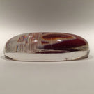 Rare Antique Baccarat Art Glass Paperweight Etched Eiffel Tower Amber Flash