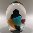 Vintage Murano Art Glass Paperweight Unusual Encased Clown Bust