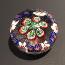 Miniature Antique Clichy Art Glass Paperweight Complex Concentric Millefiori