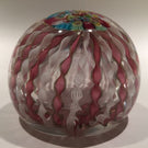 Vintage Murano Art Glass Paperweight Pink Millefiori Crown