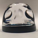 Vintage Cristal D’Albert Faceted Art Glass Paperweight Gustaf VI Adolf Sulphide