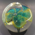 Large Glass Eye Studio Ges Art Glass Paperweight Faceted Dichroic Flower