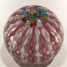 Vintage Murano Art Glass Paperweight Pink Millefiori Crown
