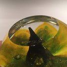 Large Glass Eye Studio Ges Art Glass Paperweight Faceted Dichroic Flower