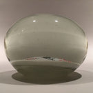 Early Chinese White Ground Art Glass Paperweight Handprint Bird In A Tree