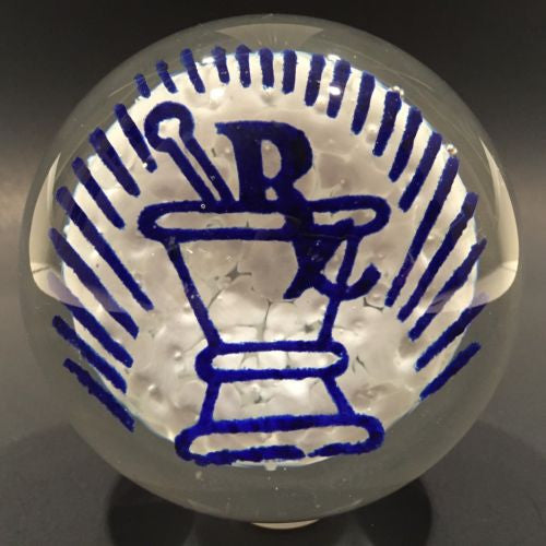 Vintage Pharmacists Prescription Drugs Rx Pharmacy Art Glass Frit Paperweight