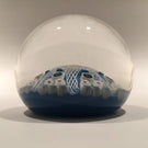 Vintage Strathearn Art Glass Paperweight 8 Spoke Latticino & Millefiori on Blue