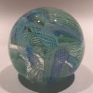 Colorful Murano Art Glass Paperweight Latticino & Ribbon Scramble
