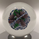 Vintage Murano Art Glass Paperweight Encased Latticino Basket Of Eggplants