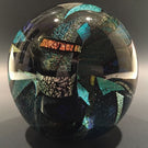Huge Bruce Freund Art Glass Paperweight Encased Geometric Dichroic Design
