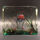 Vintage Murano Art Glass Paperweight Lampworked Fish Aquarium