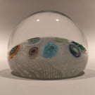 Vintage Strathearn Art Glass Paperweight Spaced Millefiori on Upset Muslin