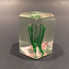 Early Chinese Art Glass Paperweight Faceted Fish Tank Aquarium