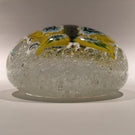 Vintage Murano Art Glass Paperweight Millefiori Butterfly On Bubble Froth Ground