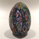 Medium Murano Art Glass Paperweight Egg Shaped Close Packed Millefiori