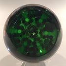 Rare Antique Baccarat Art Glass Paperweight Millefiori Garland on Green Ground