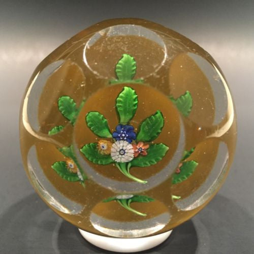 Antique St Louis Art Glass Paperweight Multifaceted Millefiori Nosegay Bouquet