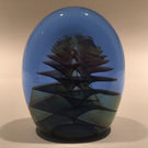 Rare Michael O'keefe Art Glass Paperweight Opalescent Ruffles In Blue