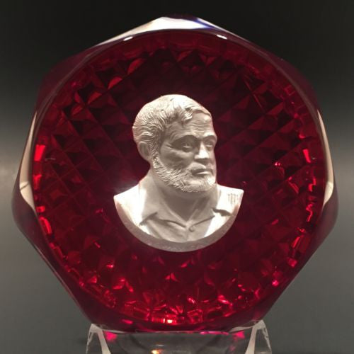 Vintage Cristal D'Albert Art Glass Paperweight Hemingway Sulphide