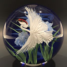 Huge Daniel Salazar Lundberg Studios Art Glass Paperweight Sandhill Crane