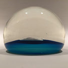 Vintage Art Glass Paperweight JFK Kennedy Sulphide On Blue Star Cut Base