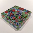 Modern Signed Murano Art Glass Paperweight Close Packed Millefiori Block