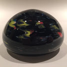 Signed Hilltop Artists Art Glass Paperweight Colorful End Of Day Swirl