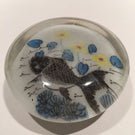 Early Chinese White Ground Art Glass Paperweight Detailed Fish & Lotus