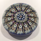 Large Perthshire Art Glass Paperweight Twists and Millefiori on Blue Ground