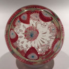 Vintage Murano Art Glass Paperweight Scattered Red Millefiori on Clear