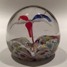 Antique Eastern European Art Glass Paperweight Multicolored Spider Lilly