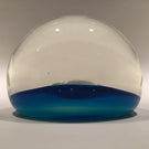 Vintage Art Glass Paperweight JFK Kennedy Sulphide On Blue Star Cut Base