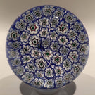 Large Murano Art Glass Paperweight Blue Millefiori Closepack