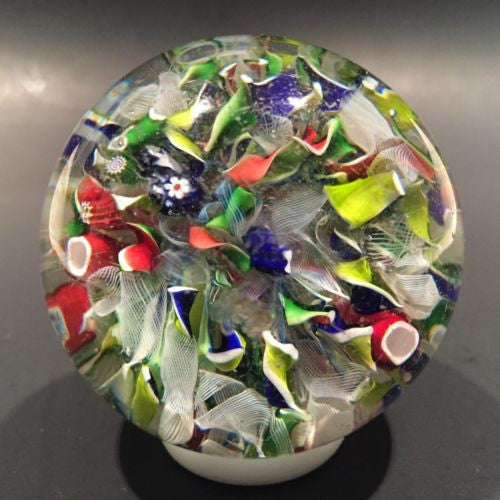 Antique Saint Louis Art Glass a paperweight End of Day Millefiori Scramble