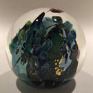 Signed Josh Simpson Art Glass Paperweight Complex Inhabited Planet