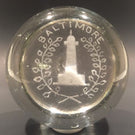 Large Millville Art Glass Frit Paperweight Baltimore Maryland Light House