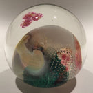 Unusual Josh Simpson Art Glass Paperweight Complex Inhabited Planet