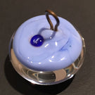 John Gooderham Art Glass Paperweight Button Hummingbird & Flower Silhouette