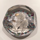 Vintage Saint Louis Art Glass Paperweight Queen Elizabeth Sulphide & Millefiori