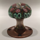 Vintage Strathearn Art Glass Paperweight Doorknob Twists & Millefiori On Black
